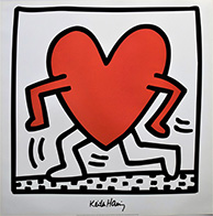 KEITH HARING  -  UNTITLED 1984 (RED HEART)  -  POSTER VINTAGE ORIGINALE ANNO 1998 700X700